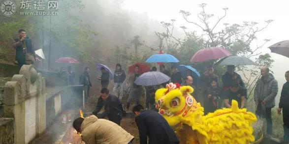 近日二百多名谭氏宗亲冒着细雨祭拜朝端祖