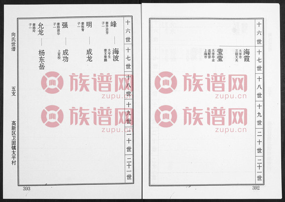 向氏世谱, 2, 1368–2009第2本 